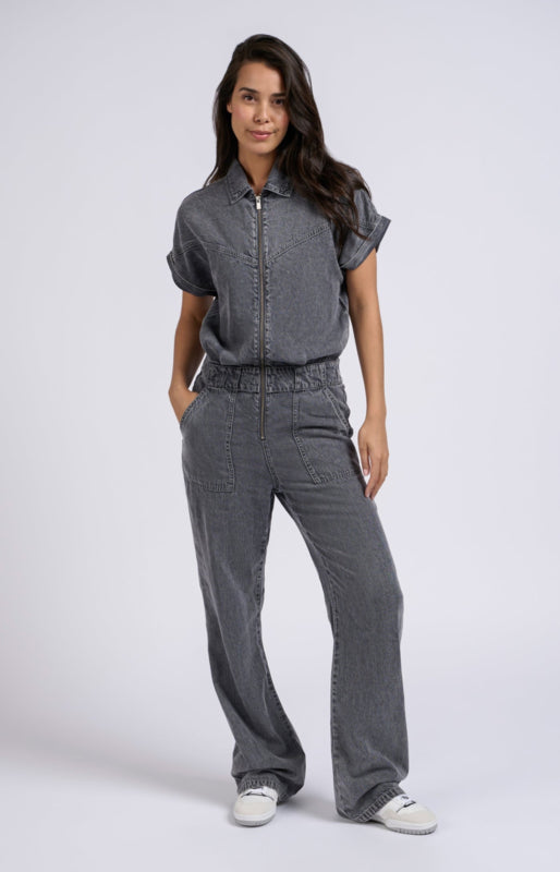 GREY DENIM JUMPSUIT | YAYA