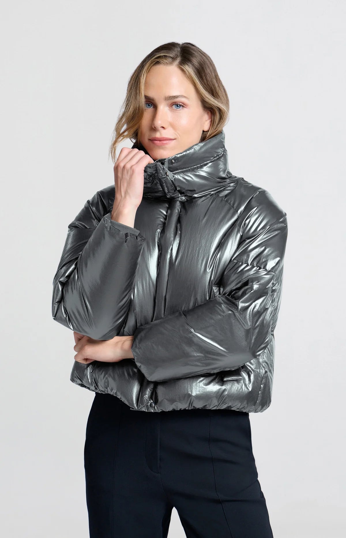 METALLIC OVERSIZED PUFFER JAS | YAYA