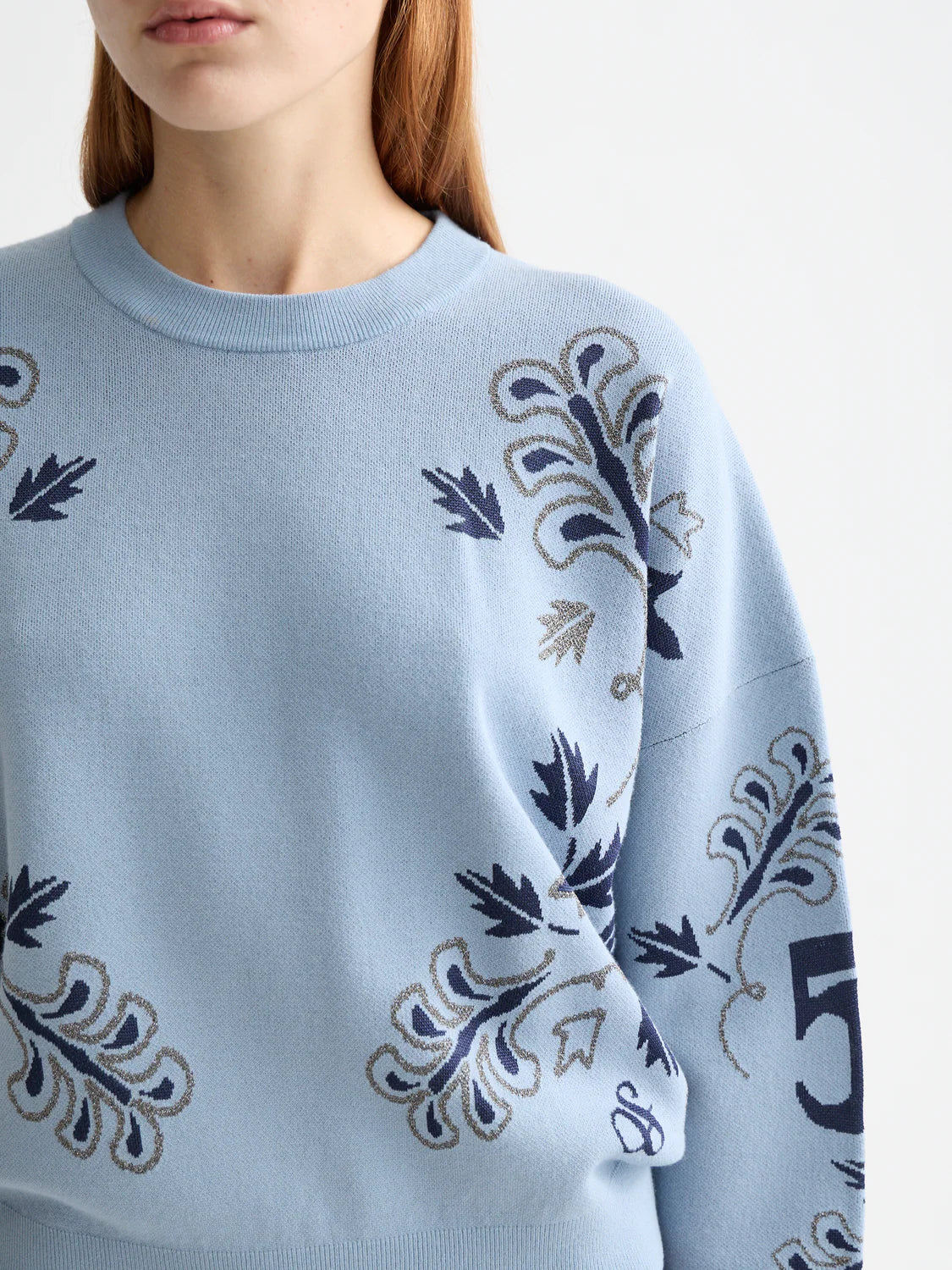 RELAXED JACQUARD PULLOVER BLUE | SCOTCH & SODA