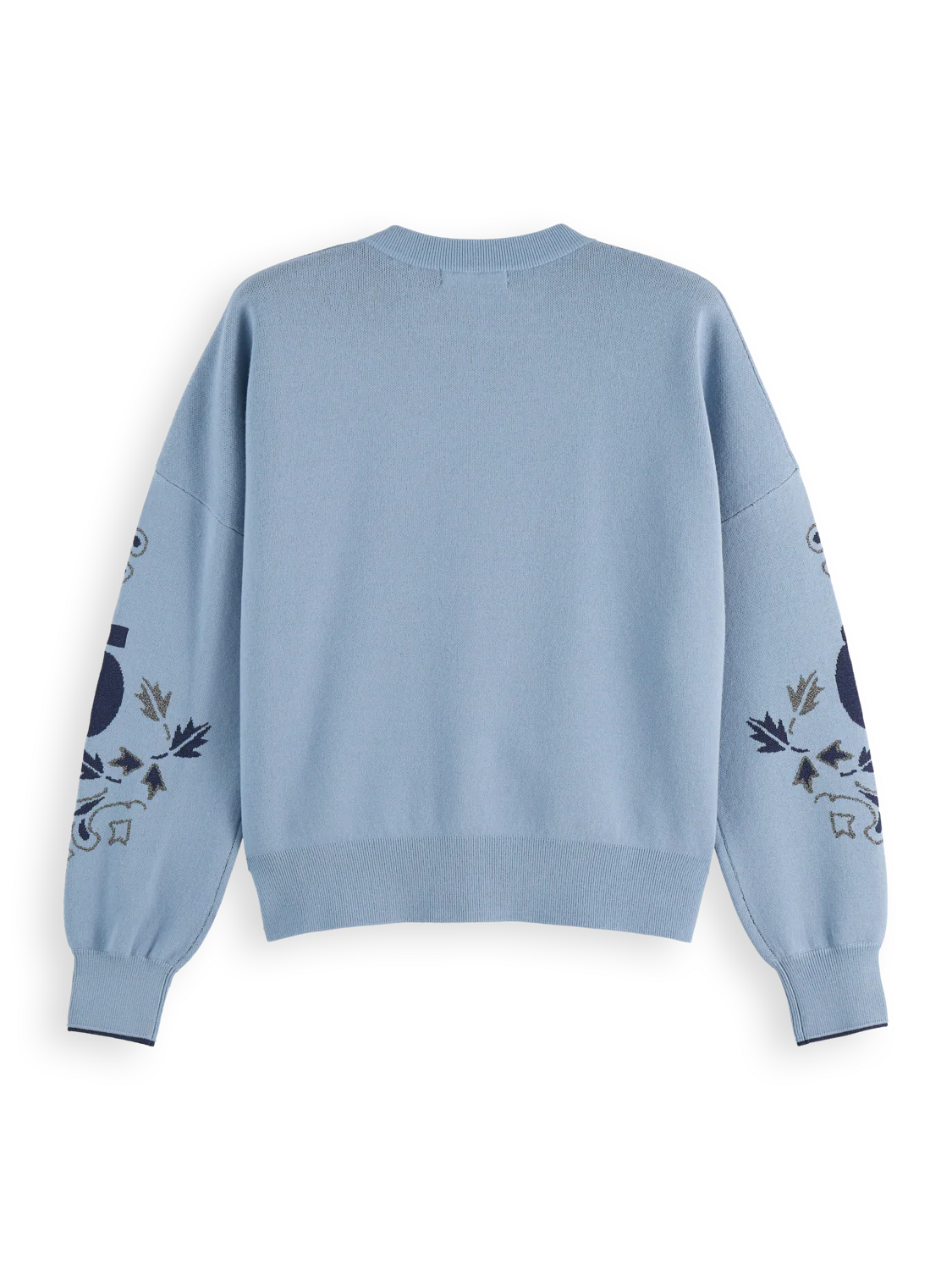 RELAXED JACQUARD PULLOVER BLUE | SCOTCH & SODA