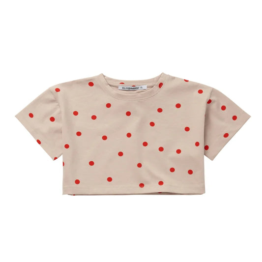 CROPPED T-SHIRT CORAL DOT | MINGO