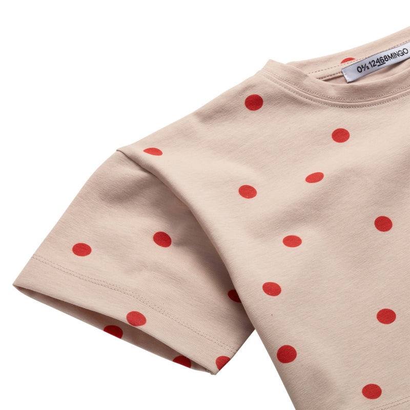 CROPPED T-SHIRT CORAL DOT | MINGO