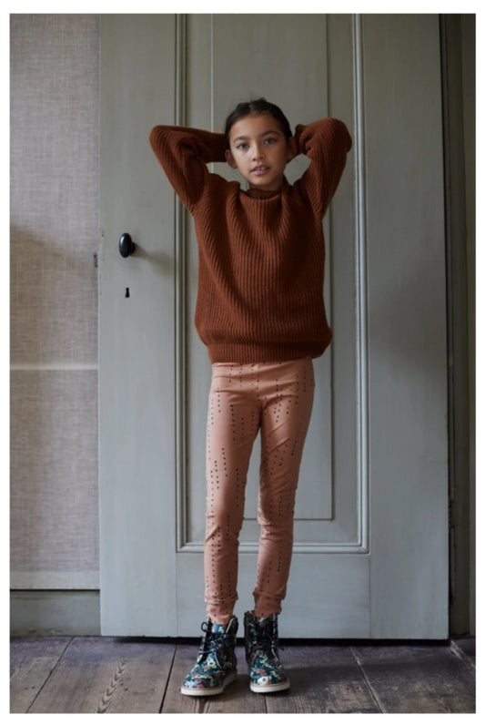 KNIT SWEATER BURNISHED LEATHER | MINGO