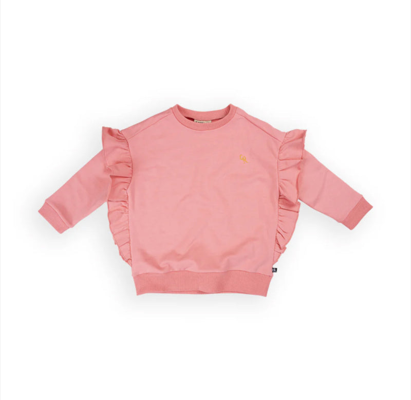 BASIC SWEATER RUFFLED PINK | CARLIJNQ