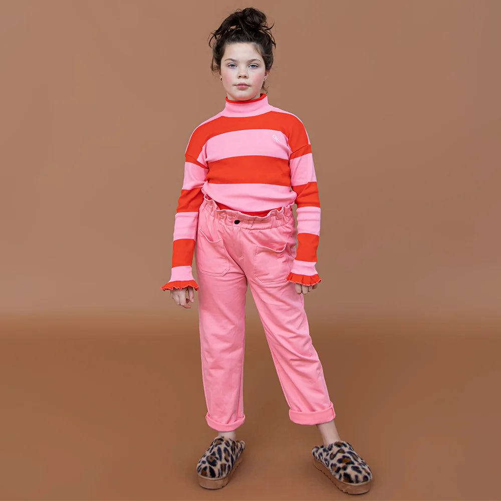 STRIPES RED PINK TURTLENECK LONGSLEEVE | CARLIJNQ