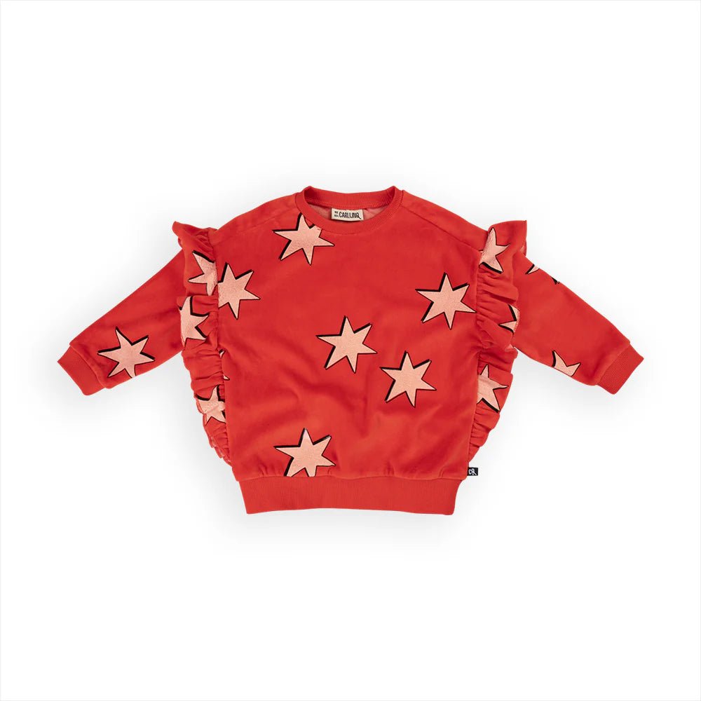 STARS GIRLS SWEATER RUFFLED | CARLIJNQ