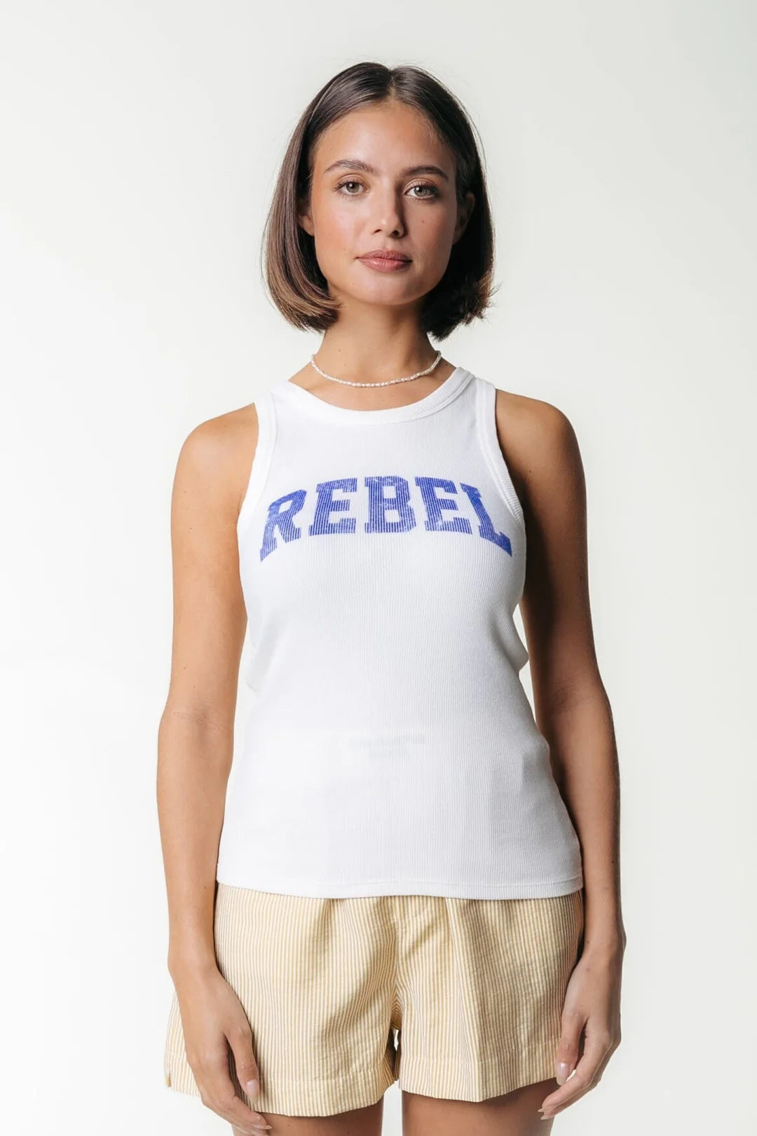 SACHI RIB TANKTOP OFF WHITE | COLOURFUL REBEL