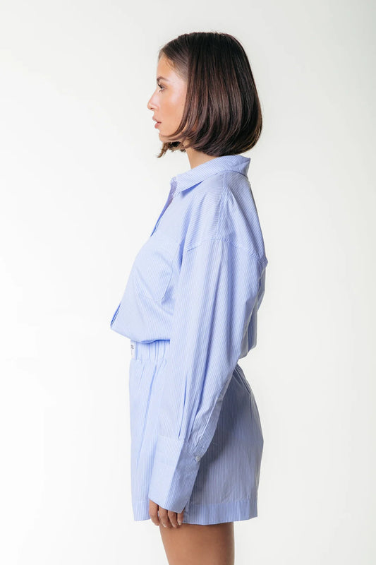 LYN STRIPED SHORT LIGHT BABY BLUE | COLOURFUL REBEL
