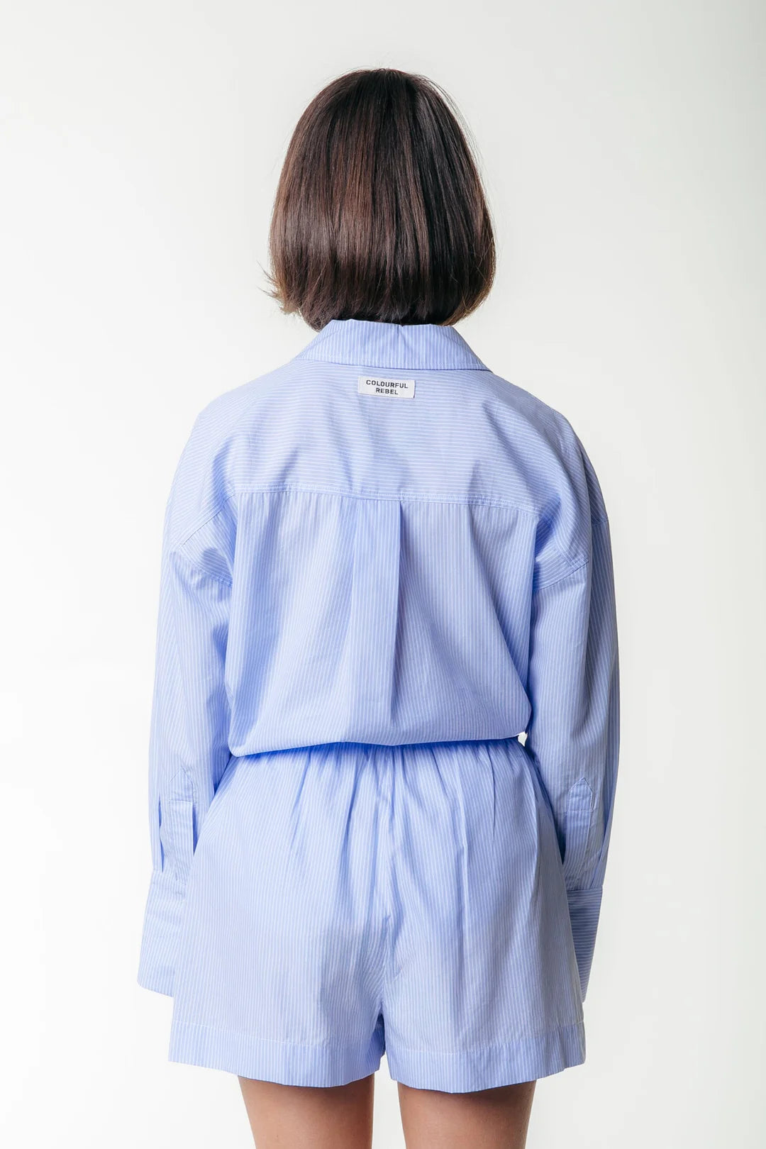 LYN STRIPED SHORT LIGHT BABY BLUE | COLOURFUL REBEL