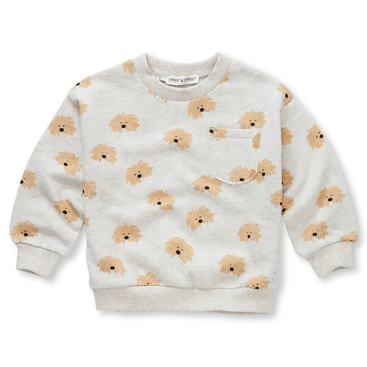 SWEATSHIRT MOUSTACHE DOG PRINT | SPROET & SPROUT