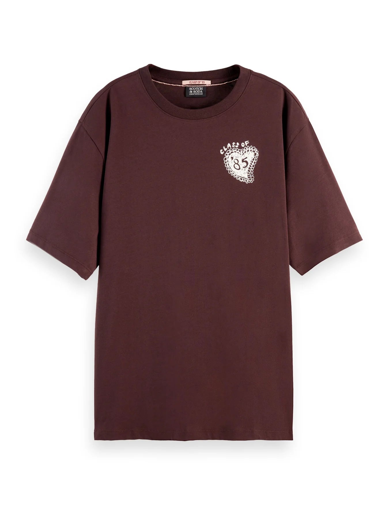 ARTWORK LOOSE FIT T-SHIRT CHOCOLATE PLUM | SCOTCH & SODA