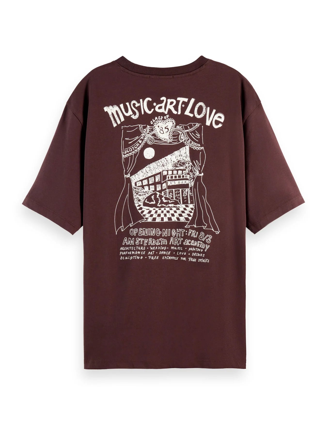 ARTWORK LOOSE FIT T-SHIRT CHOCOLATE PLUM | SCOTCH & SODA