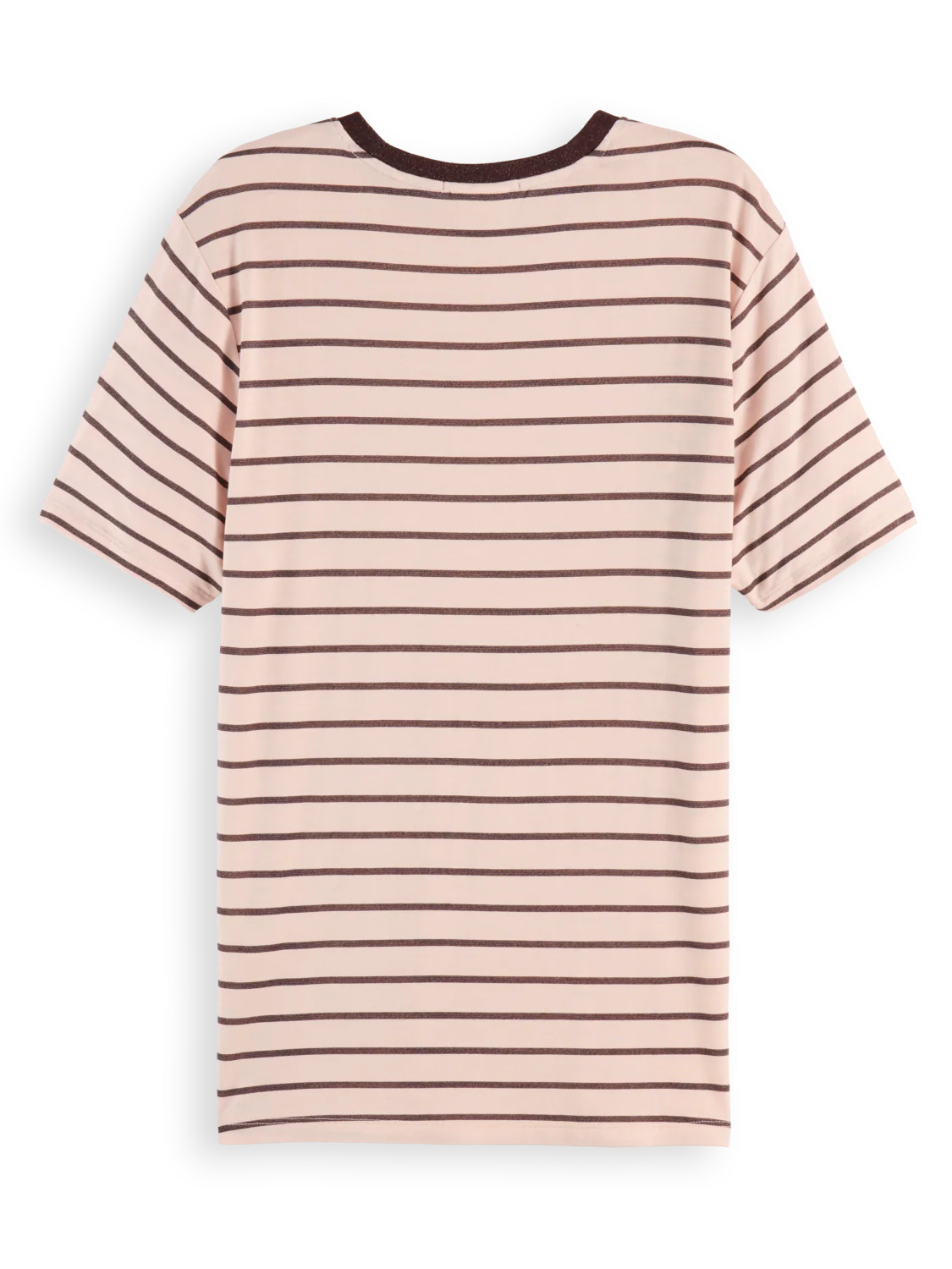 STRIPED REGULAR T-SHIRT CHOCOLATE PLUM | SCOTCH & SODA