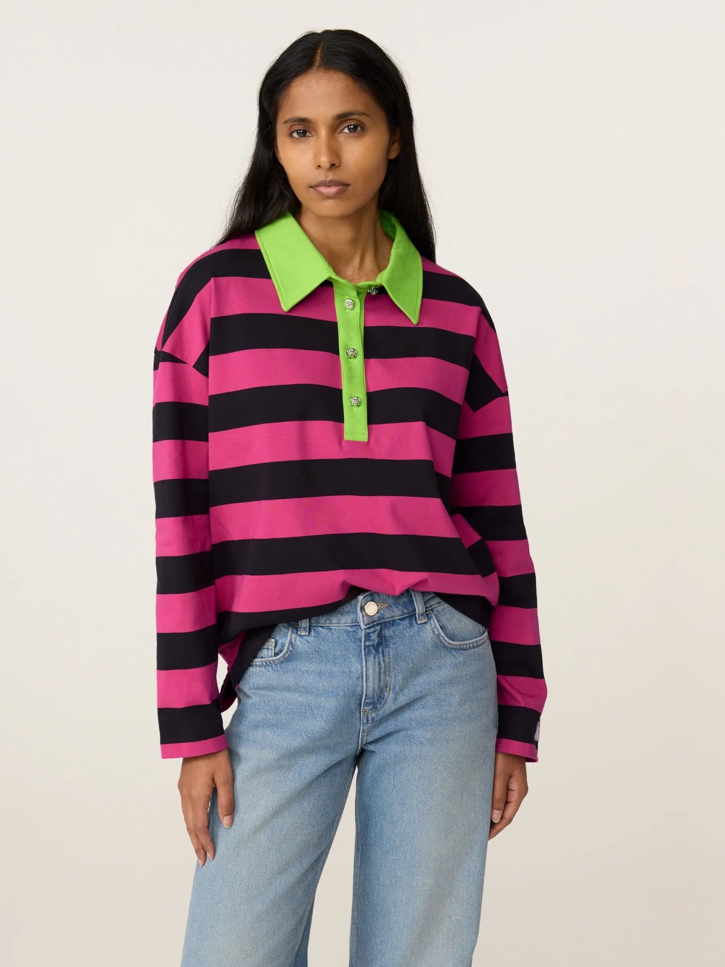 PAULA SWEATER COCOA FAB FUCHSIA | FABIENNE CHAPOT