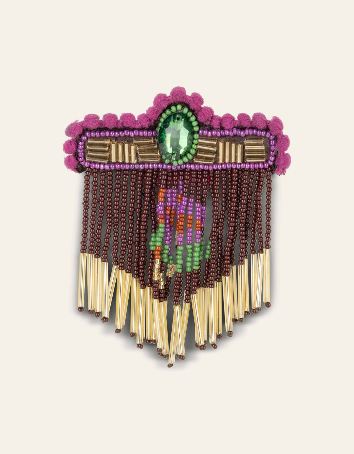 FRINGES BROOCH COFFEE BEAN | OILILY