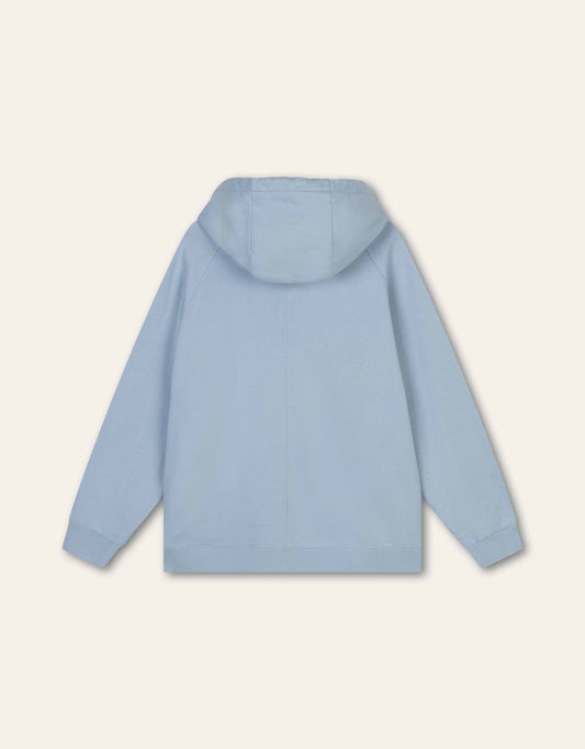 HEAVENLY SWEAT L/S HOODED TOP BLUE FOG | OILILY