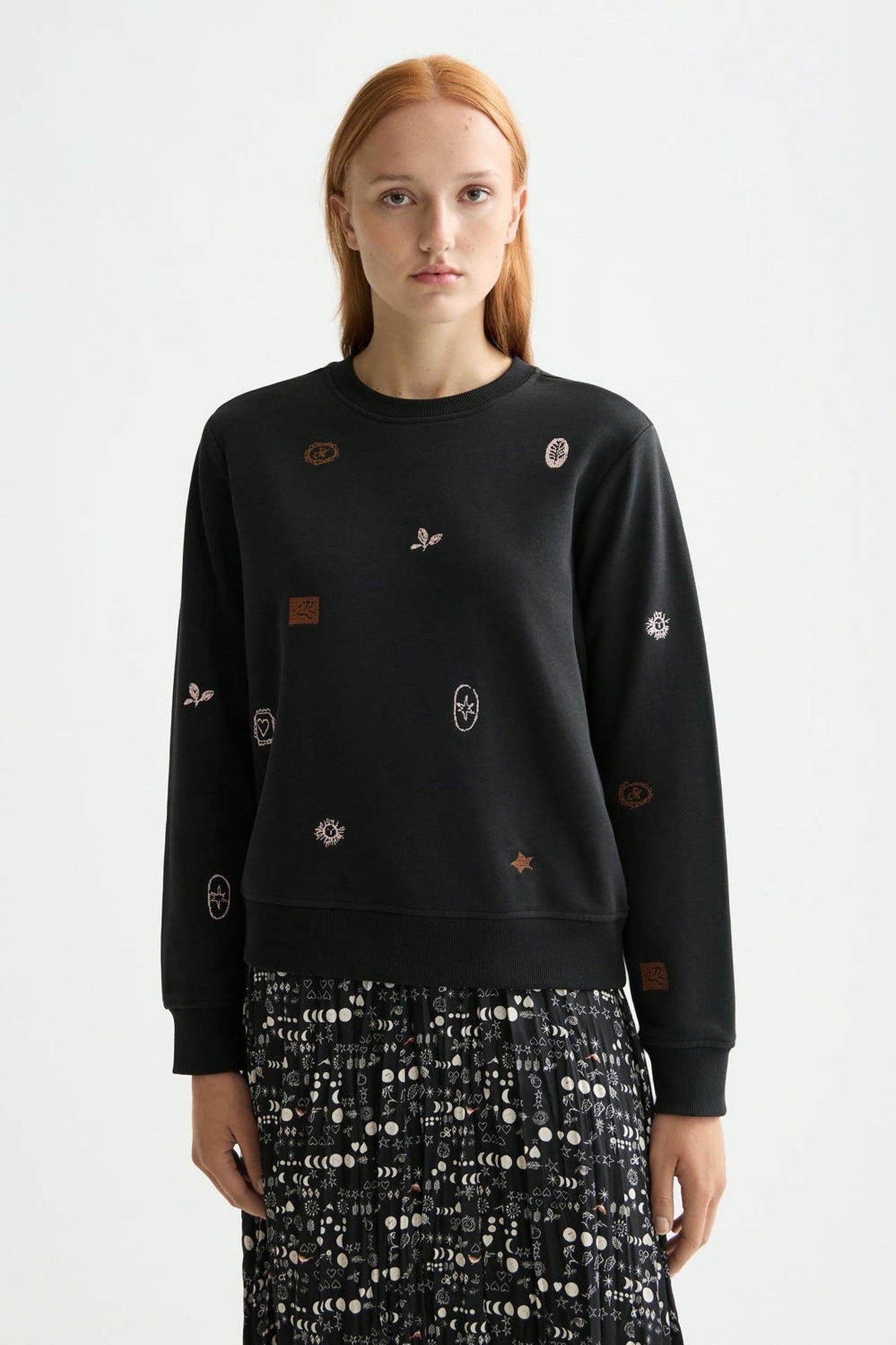 EMBROIDERY REGULAR SWEATSHIRT METEORITE | SCOTCH & SODA