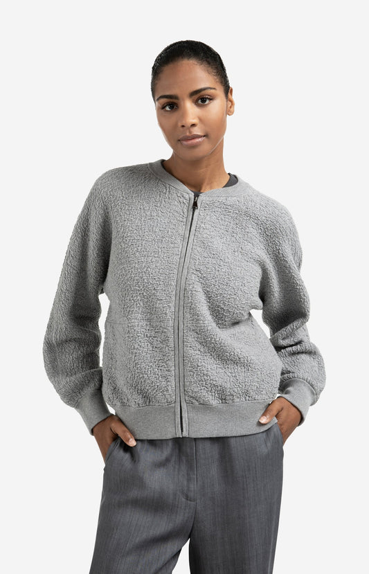 BOMBERVEST MET TEXTUUR EN RONDE HALS | YAYA