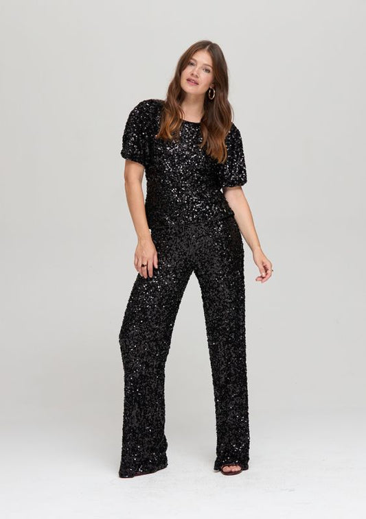 BONNY GLITTER BROEK ZWART | HARPER & YVE