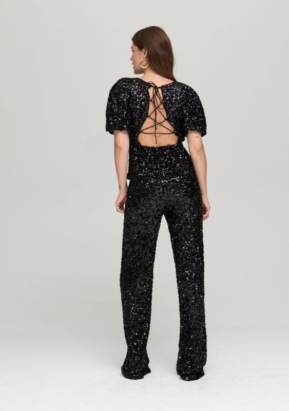 BONNY GLITTER BROEK ZWART | HARPER & YVE