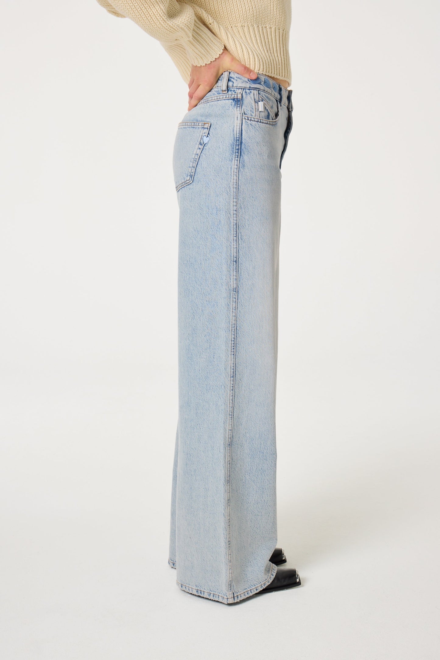 ALEX WIDE LEG JEANS FADED LIGHT BLUE | FABIENNE CHAPOT