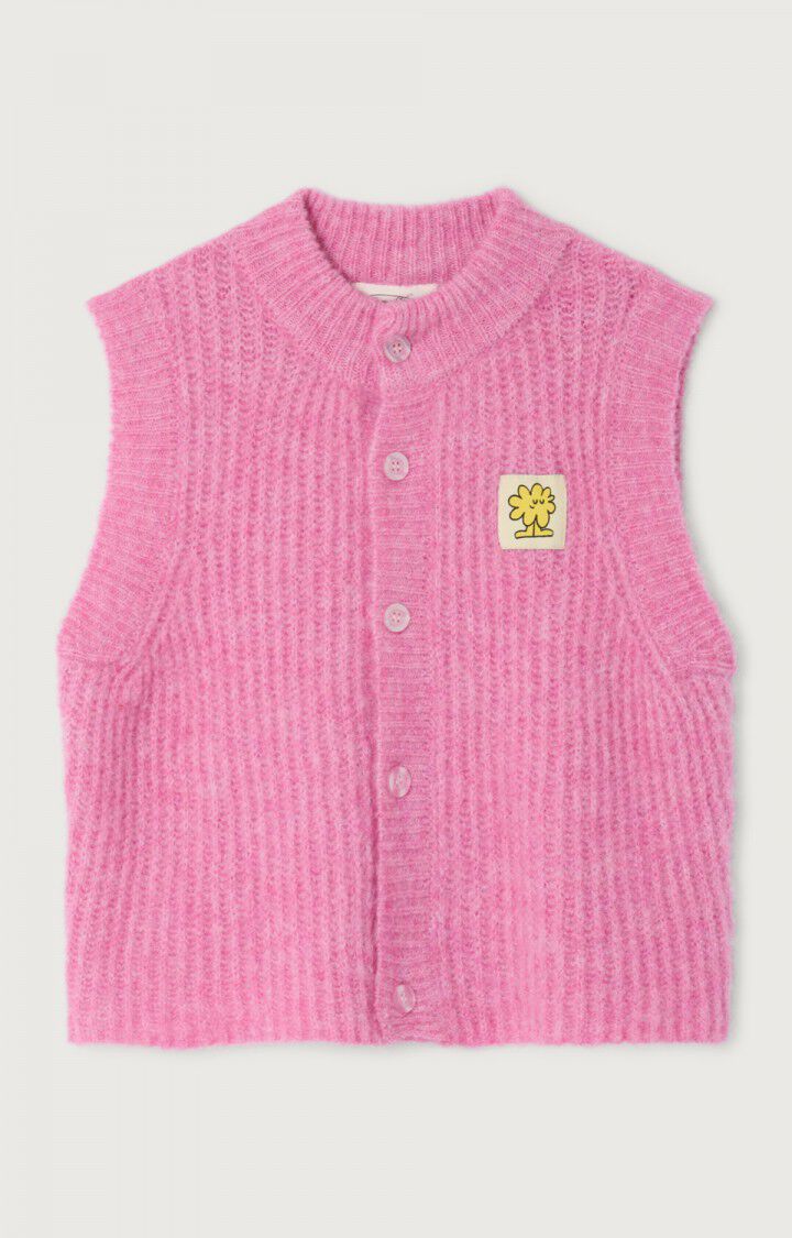 KINDER CARDIGAN BUBBLE ROZE GEMELEERD | AMERICAN VINTAGE