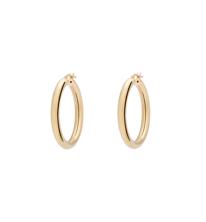 ROUND PLAIN HOOP EARRINGS | ANNA + NINA
