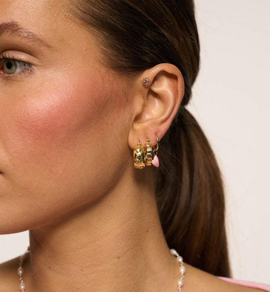 SINGLE ROSE HEART BEAT RING EARRING | ANNA + NINA