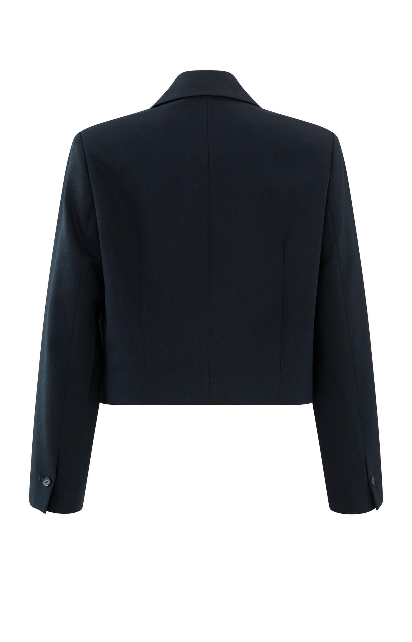 DONKERBLAUWE GEWEVEN KORTE BLAZER | YAYA