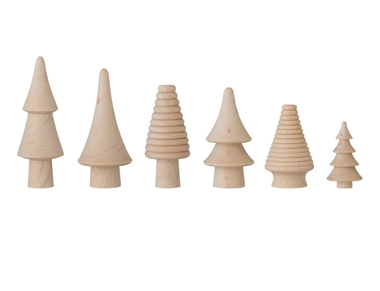 HOUTEN KERSTBOOMPJES SET 6 STUKS | BLOOMINGVILLE