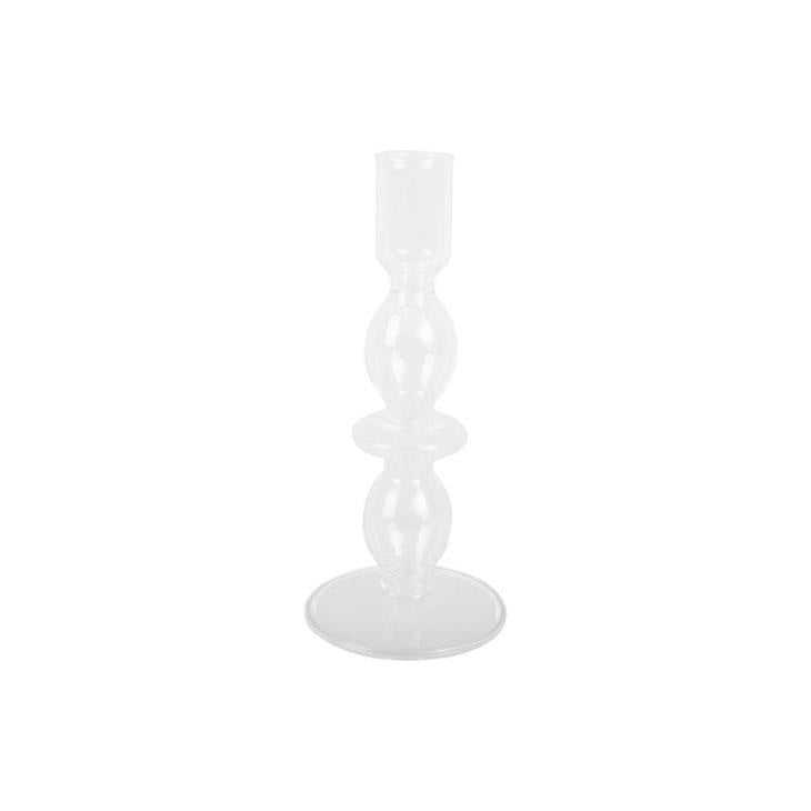 CANDLE HOLDER GLASS ART BUBBLES MEDIUM | PRESENT TIME