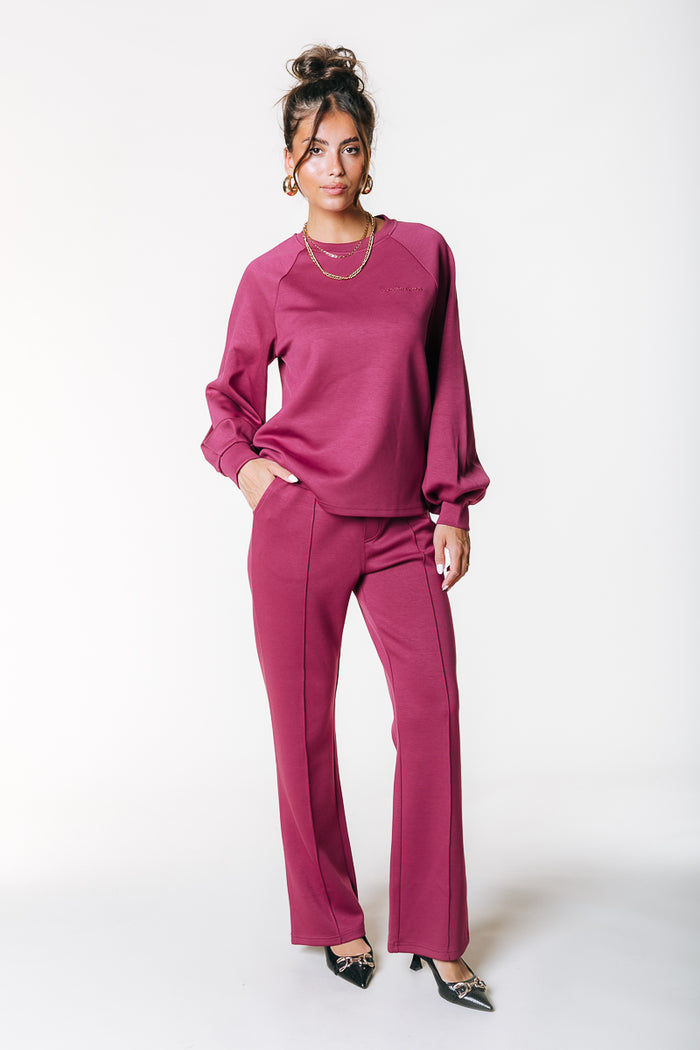 JIBY PINTUCK STRAIGHT PANTS BORDEAUX | COLOURFUL REBEL