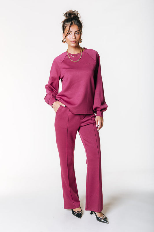 JIBY PINTUCK STRAIGHT PANTS BORDEAUX | COLOURFUL REBEL