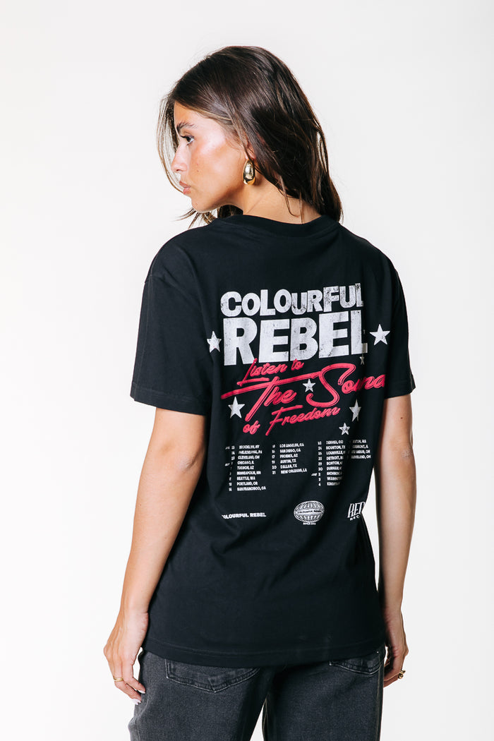 SOUND OF FREEDOM T-SHIRT BLACK | COLOURFUL REBEL
