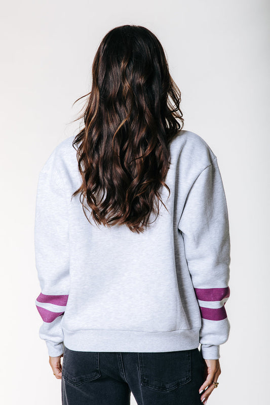 VARSITY ZIP SWEAT LIGHT GREY | COLOURFUL REBEL