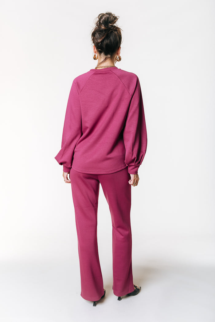 JIBY PINTUCK STRAIGHT PANTS BORDEAUX | COLOURFUL REBEL