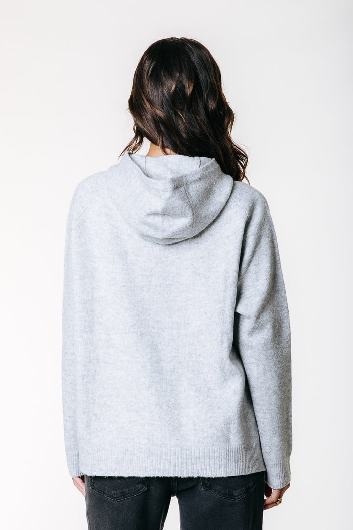 REBEL KNIT HOODIE LIGHT GREY | COLOURFUL REBEL