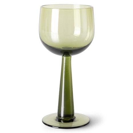 WIJNGLAS THE EMERALDS OLIVE GREEN TALL | HK LIVING