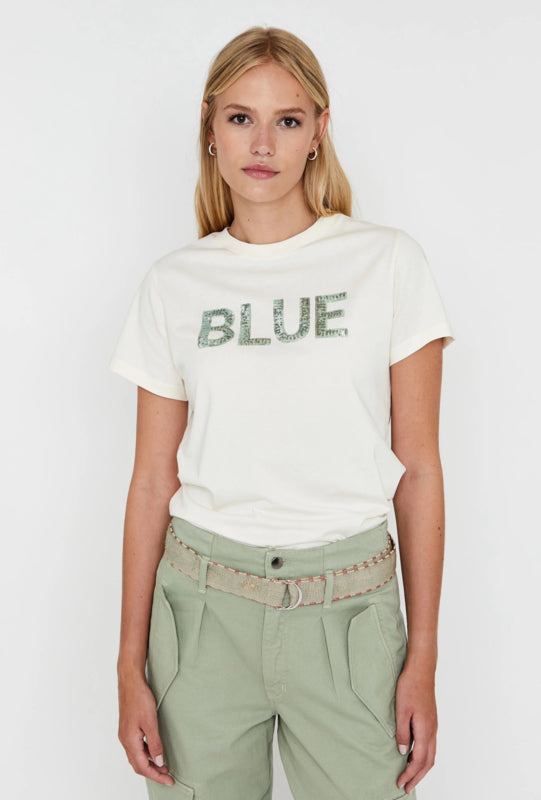 SEQUIN LOGO T-SHIRT | ANNA BLUE