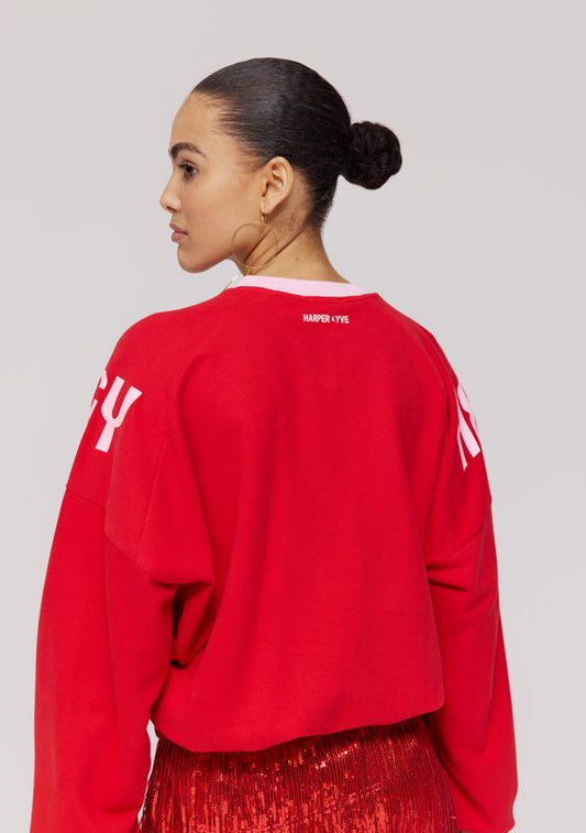 SWEATER HOW WE PARTY RED | HARPER & YVE