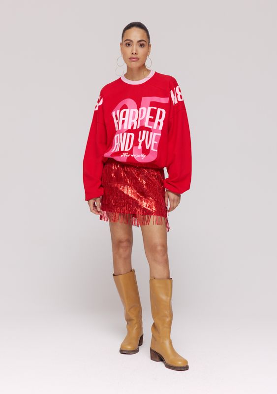SWEATER HOW WE PARTY RED | HARPER & YVE