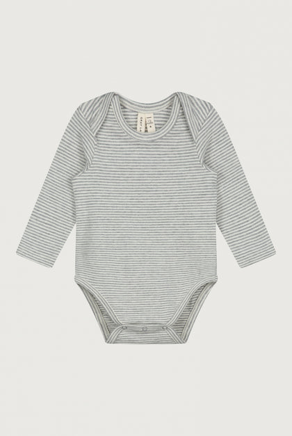 BABY ONESIE STRIPES GREY | GRAY LABEL