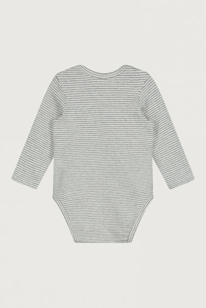 BABY ONESIE STRIPES GREY | GRAY LABEL