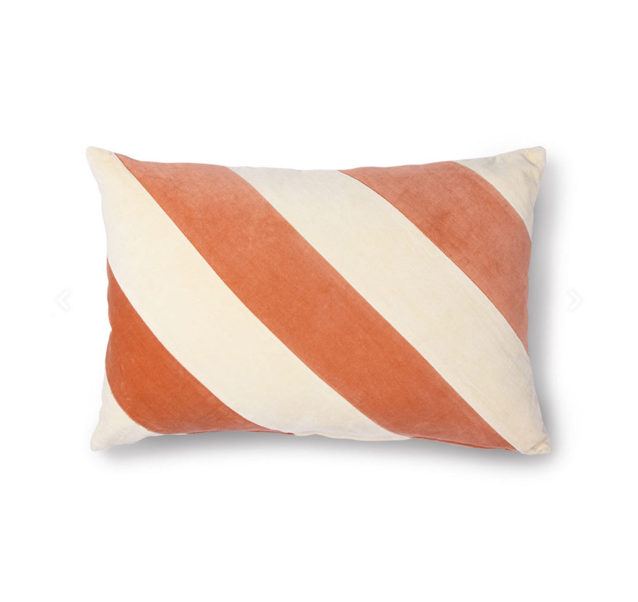 STRIPED CUSHION VELVET PEACH | HKLIVING