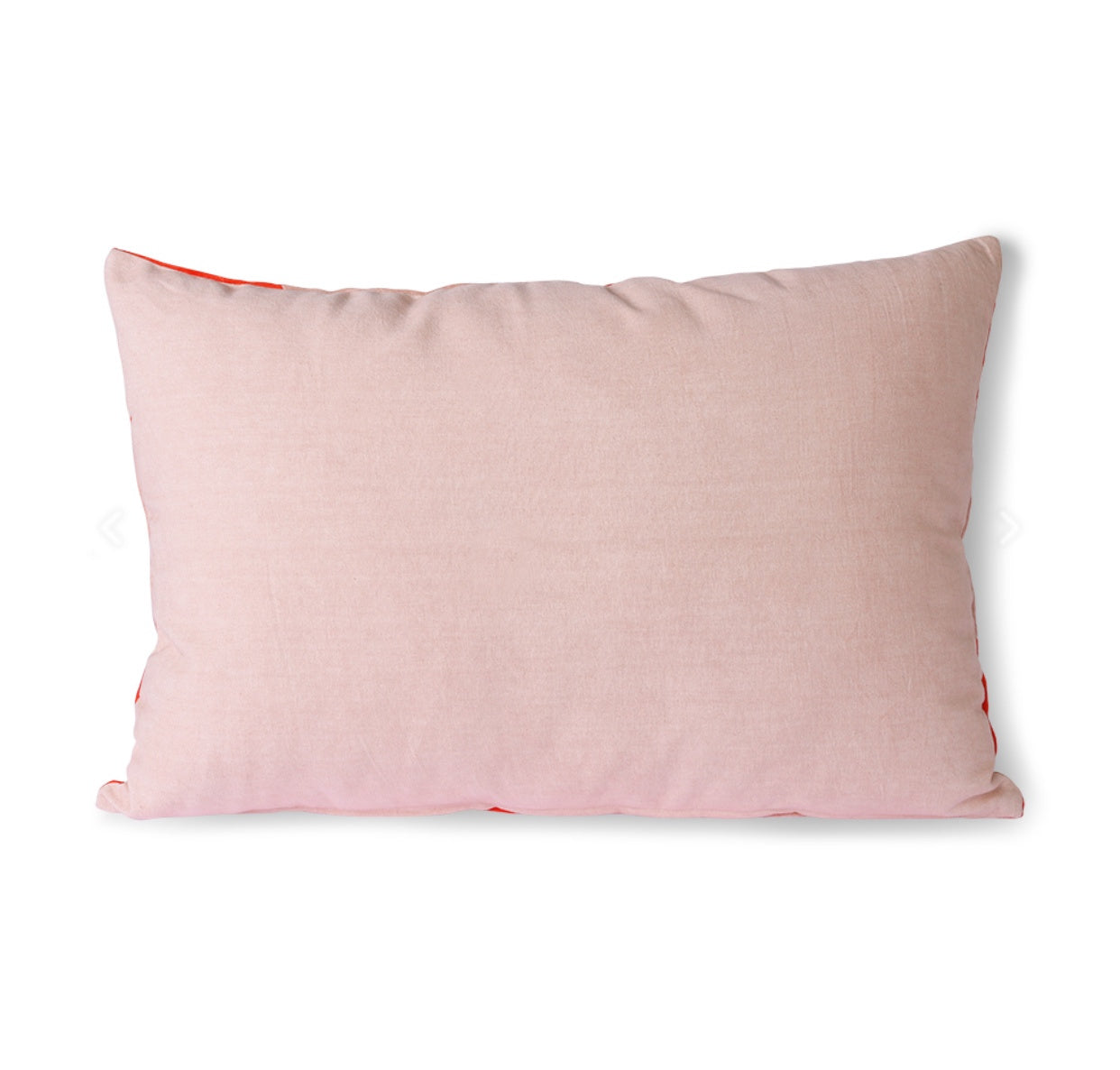 STRIPED VELVET CUSHION RED/PINK | HK LIVING