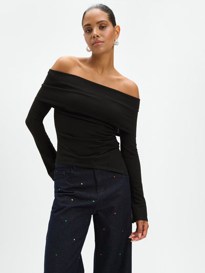 STEFANIA TOP ZWART | REFINED DEPARTMENT