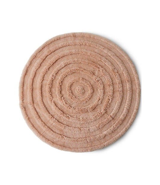 VLOERKLEED ROUND WOOLEN RUG SOFT PINK | HK LIVING