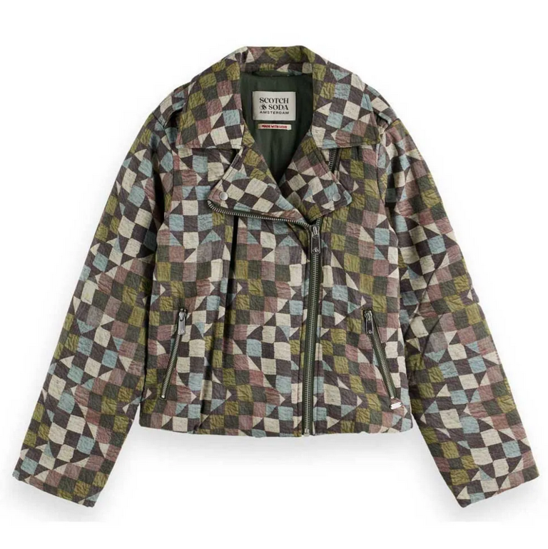 QUILTED BIKER JACKET THYME | SCOTCH & SODA
