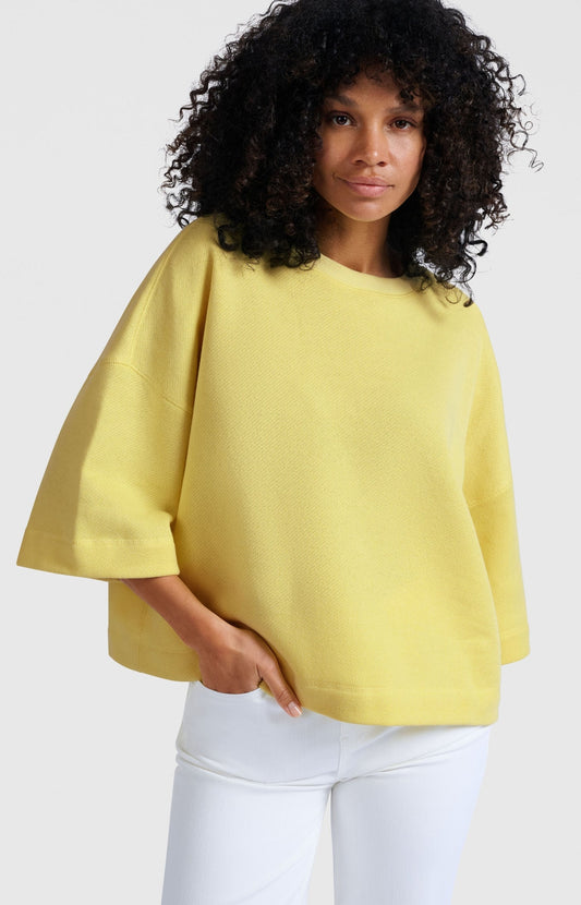 SWEATSHIRT LOSSE PASVORM LEMON GRASS YELLOW | YAYA
