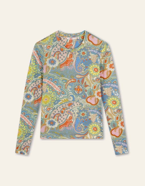 TORDANA LONG SLEEVES JERSEY CREW TOP BRUNNERA BLUE | OILILY